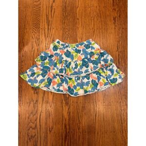 Tea Collection Girls Tropical Floral Tiered Skort Blue Grey Size 8